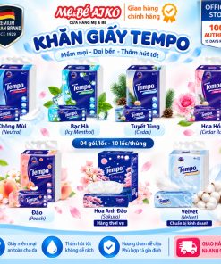 Lốc 4 Gói Khăn Giấy Rút Cao Cấp Tempo Softpack  4 Lớp, Không Gây Kích Ứng Da (90 Tờ/ Gói) - Thương Hiệu Đức