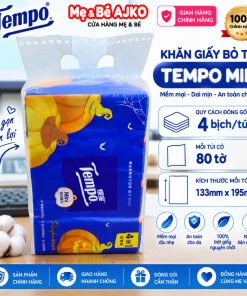 Khăn giấy MINI Tempo Hương bí đỏ, 80 tờ/gói, dày 4 lớp - Mùi Bí Ngô TEMPO Sữa Thơm, Dày, Mịn