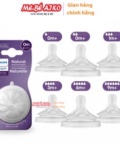 Avent - Núm Ty, Núm Vú Thay Thế Philips Avent Natural Cổ Rộng Nguyên Set 2 Cái/Hộp, Philips Avent Natural Response